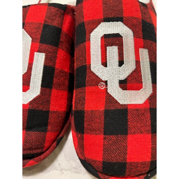 FOCO Men's NCAA Sherpa Lined Buffalo Check Memory Foam Slippers L 11/12 - Picture 3 of 5
